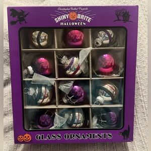 NWT-Christopher Radko-12 SHINY BRITE Ornaments (Halloween)